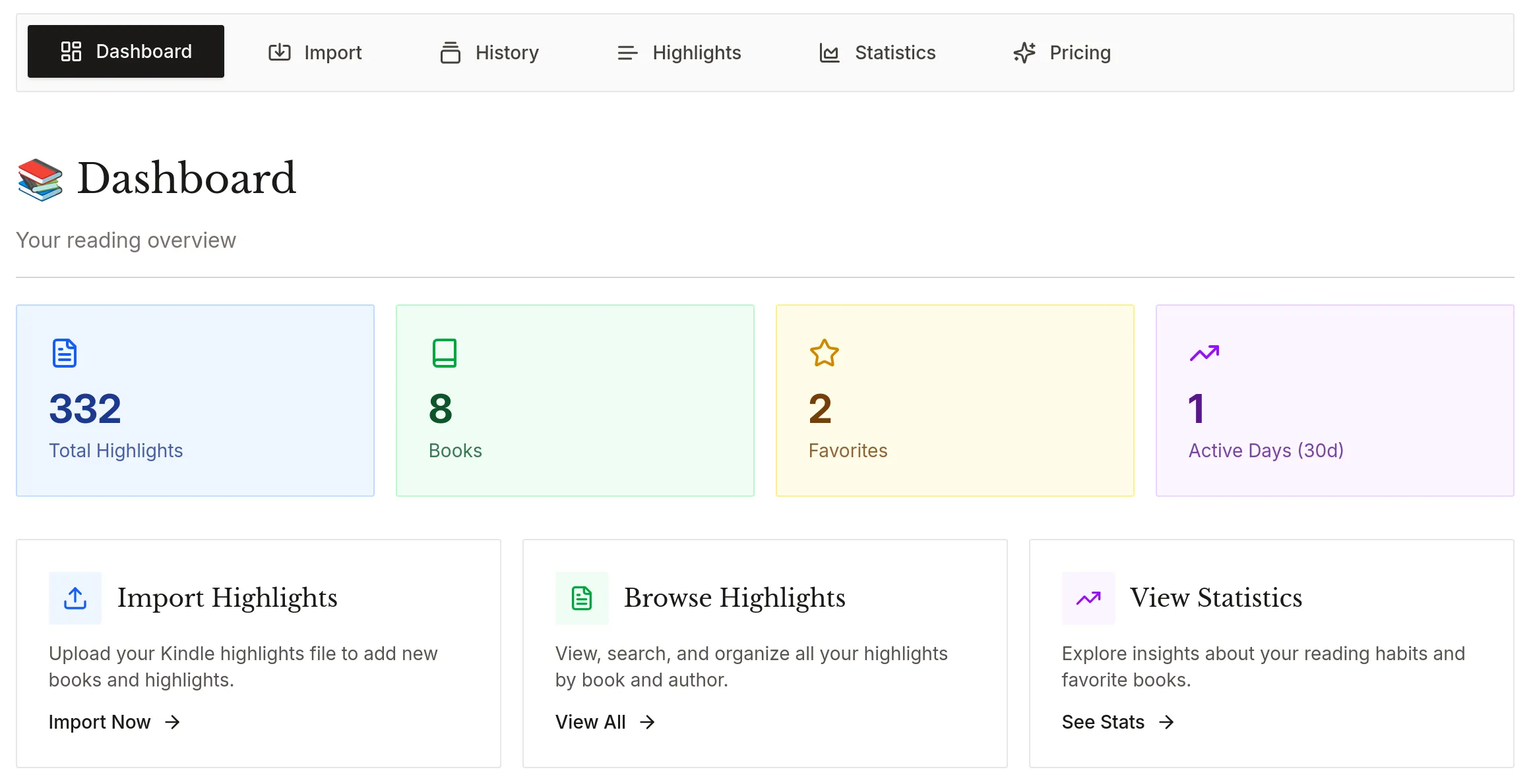 Screenshot of the Readcapture app